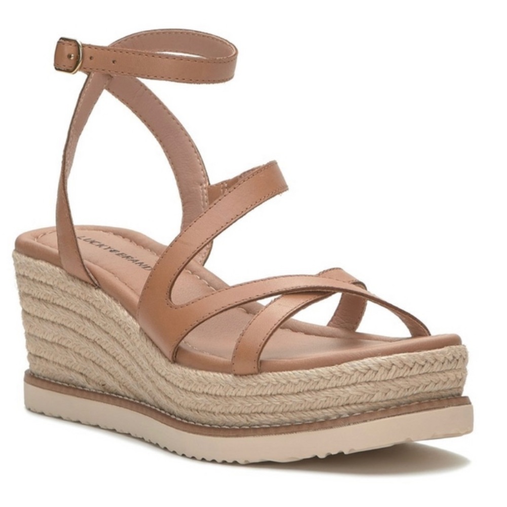 Lucky Brand Carolie Tan Wedges Flatforms size 7M